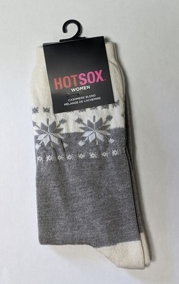 Ladies' Grey Snowflake Socks