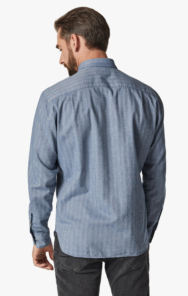 34 Heritage - Herringbone Shirt in Blue - 0