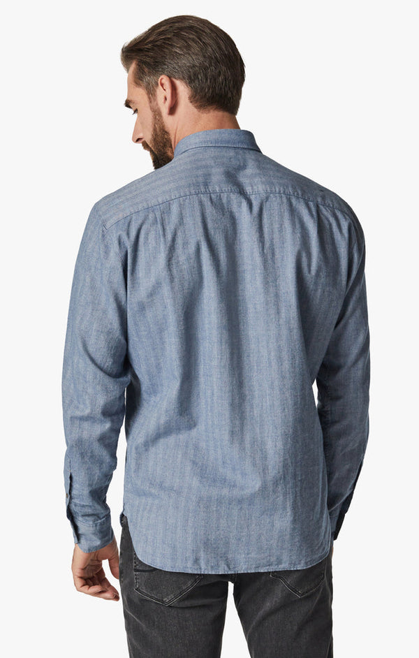34 Heritage - Herringbone Shirt in Blue