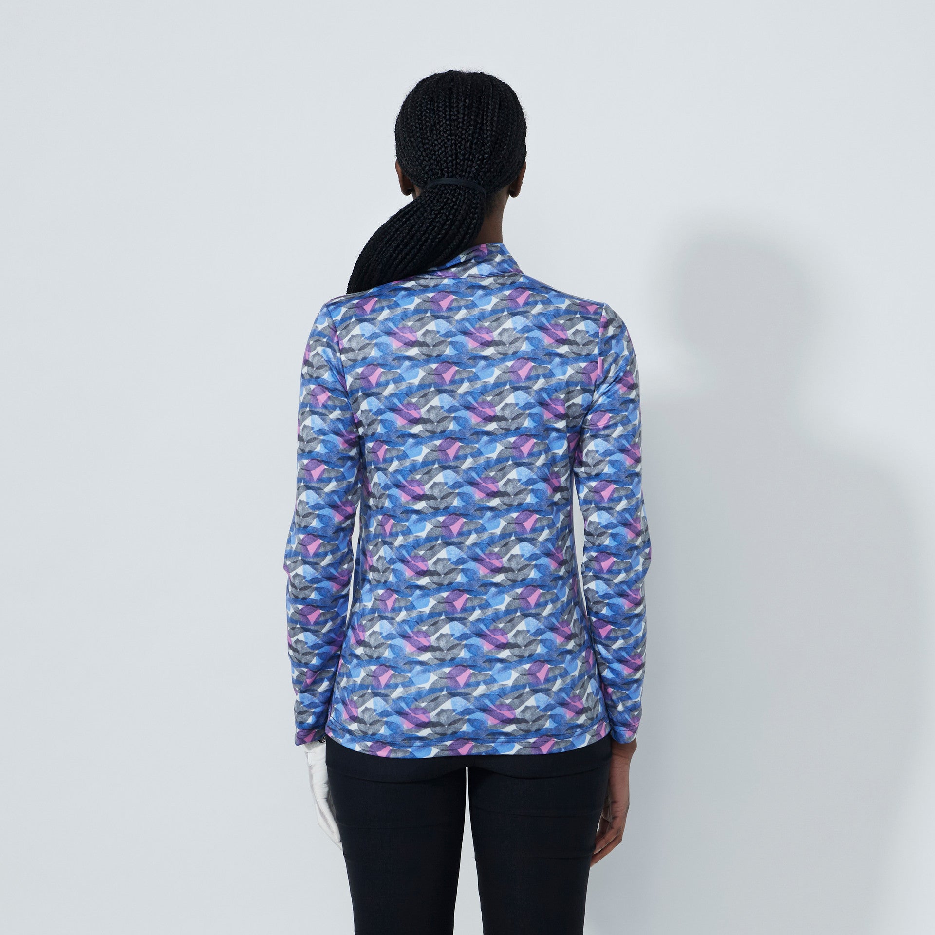 Daily Print Peached Half Neck Polo Shirt - INTERWINED - 0