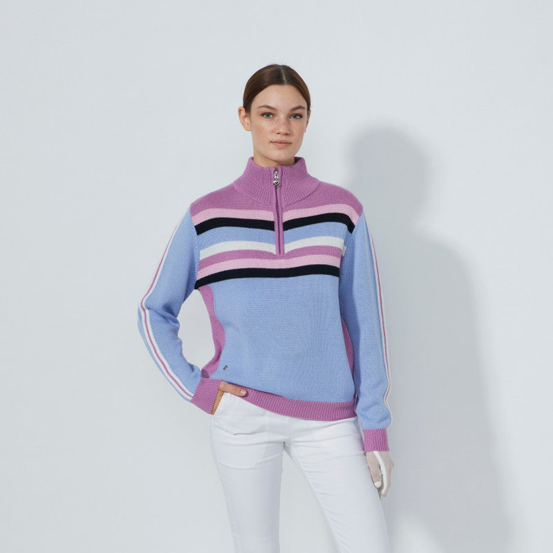 Daily Multi Striped Pullover  Unlined - BLUE HERON