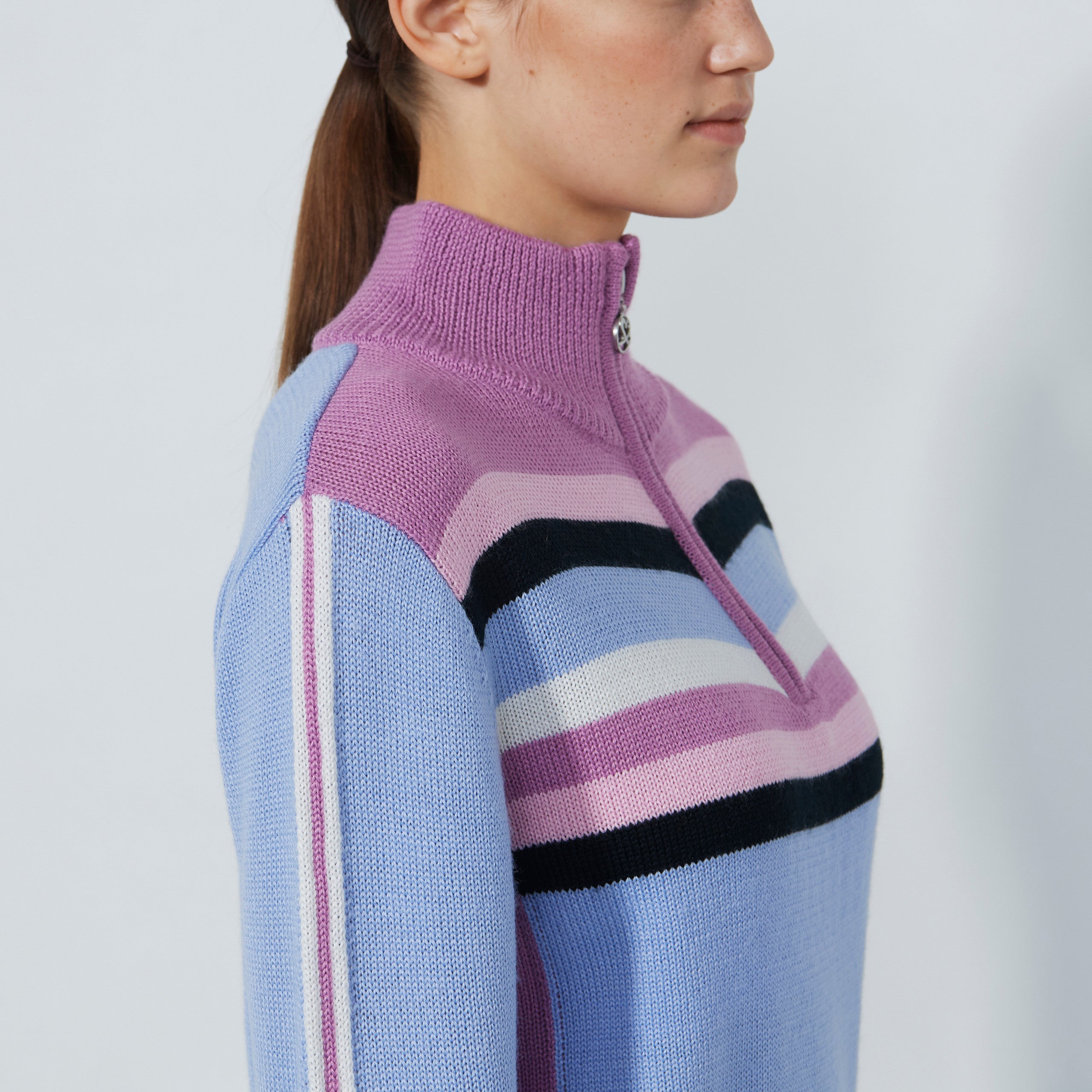 Daily Multi Striped Pullover  Unlined - BLUE HERON