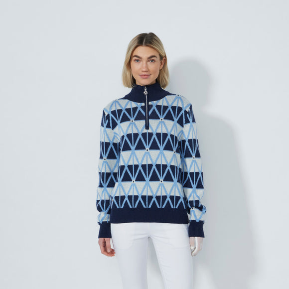 Daily Argyle Half Nack Pullover Unlined - NAVY
