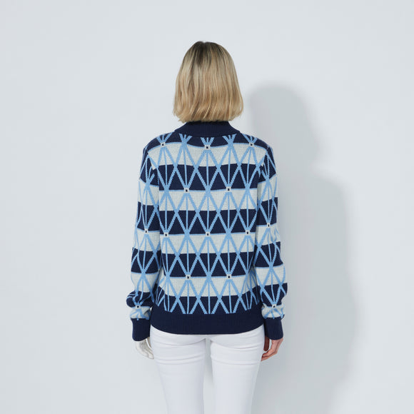 Daily Argyle Half Nack Pullover Unlined - NAVY