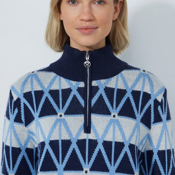 Daily Argyle Half Nack Pullover Unlined - NAVY