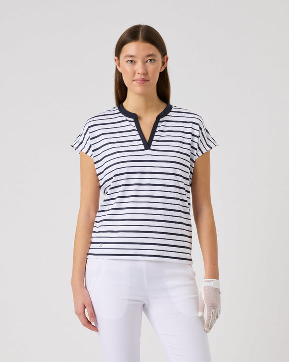 Daily Sports Striped Cap Sleeve Polo