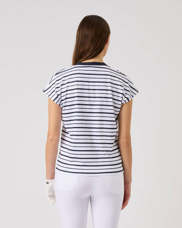 Daily Sports Striped Cap Sleeve Polo