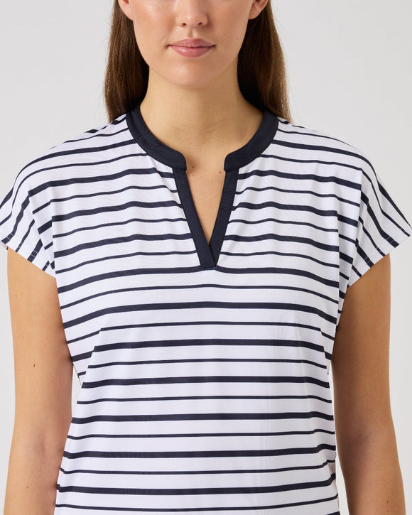 Daily Sports Striped Cap Sleeve Polo