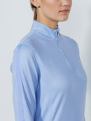 Daily Anna L/S Half Neck Top - BLUE HERON-3