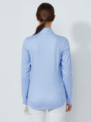 Daily Anna L/S Half Neck Top - BLUE HERON-2