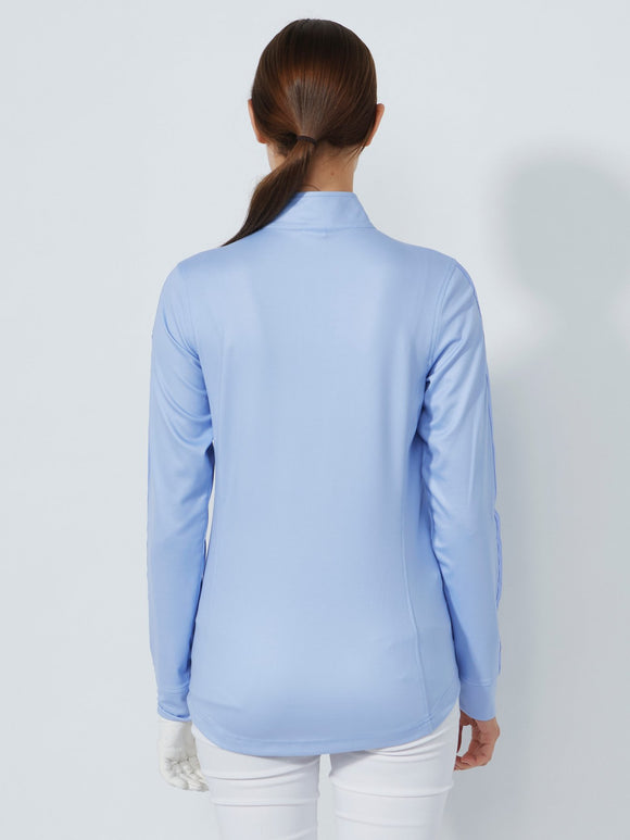 Daily Anna L/S Half Neck Top - BLUE HERON