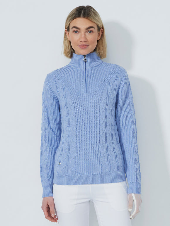 Daily Cable L/S Pullover Unlined - BLUE HERON