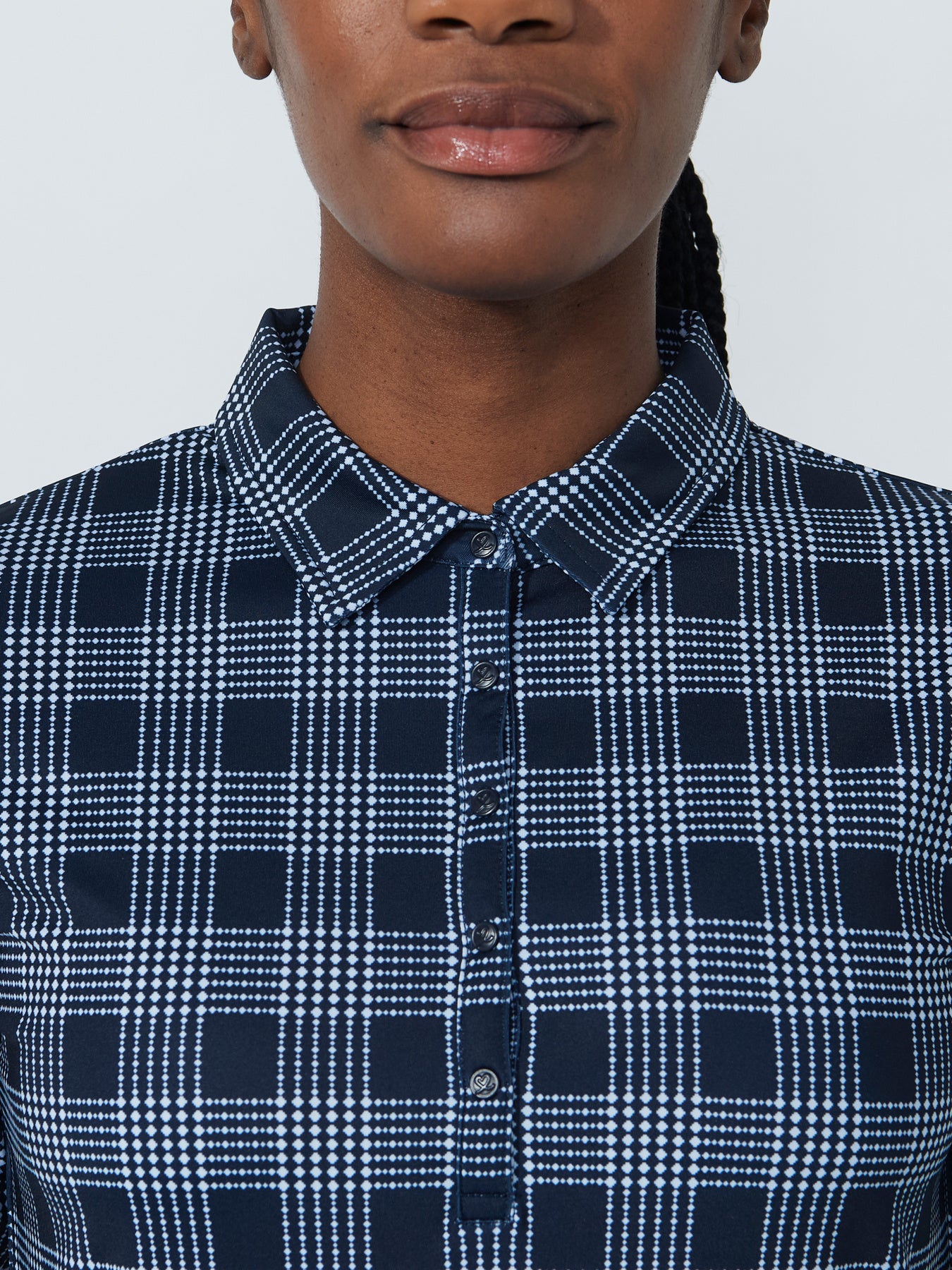 Daily Checked L/S Polo Shirt - NAVY CHECK