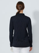Daily Graphic Jacquard L/S Polo Shirt - Black-2