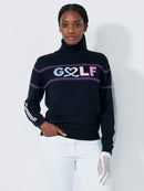 Daily Logo Roll Neck Pullover  - BLACK-1