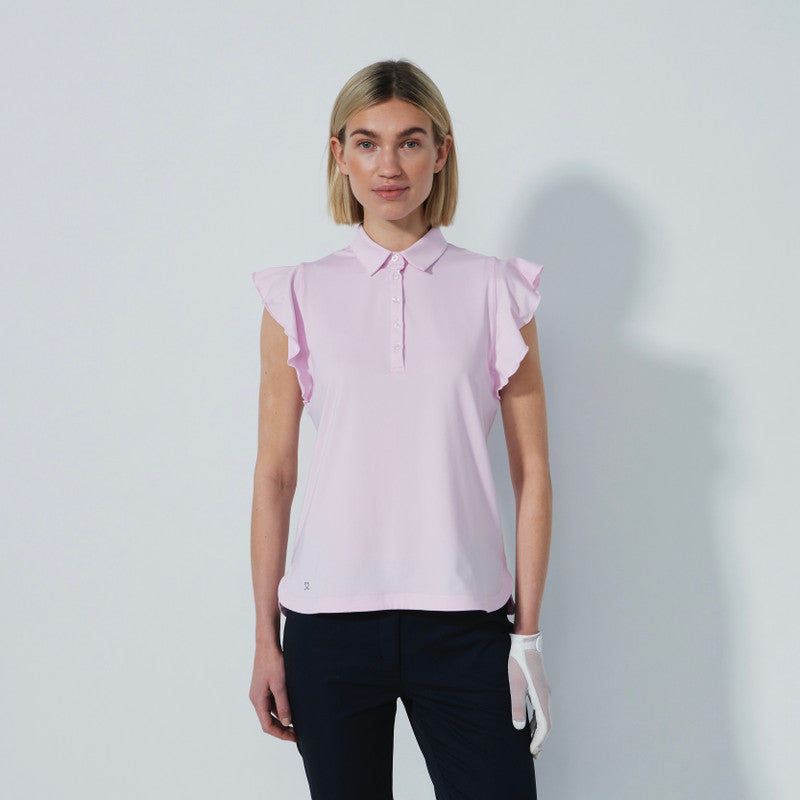 Daily Sports Luxe Pink Frill Sleeveless Polo