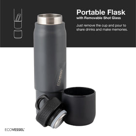 Ecovessel Flask - 8 oz. Bottle with Removable Shot Cup - 0