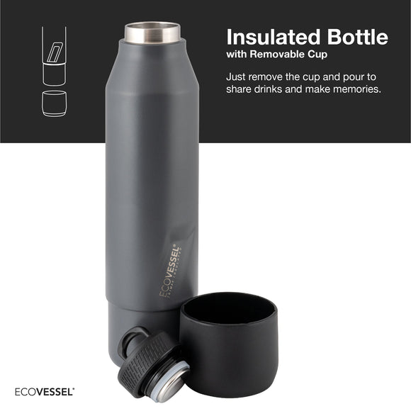 Ecovessel Decanter - 25 oz. Bottle with Removable Cup