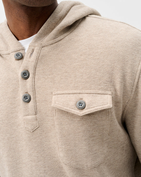 Johnnie-O Button Henley Hoodie