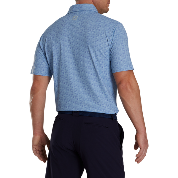 FootJoy Golf Course Doodle Stretch Pique Self Collar Polo