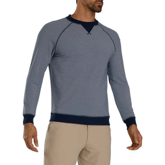 FootJoy Terry Feeder Stripe Crewneck Sweater
