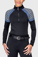 Kastel Ladies Deco Fans Long Sleeve 1/4 Zip Sun Shirt-1