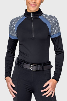 Kastel Ladies Deco Fans Long Sleeve 1/4 Zip Sun Shirt