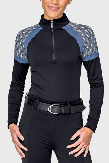 Kastel Ladies Deco Fans Long Sleeve 1/4 Zip Sun Shirt