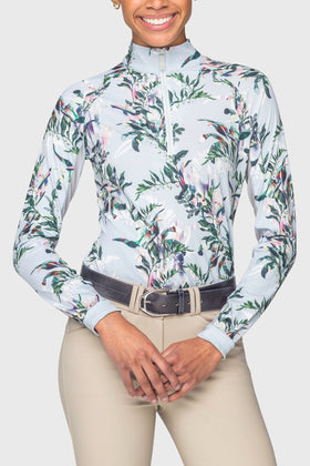 Kastel Ladies Botanical Long Sleeve 1/4 Zip Sun Shirt