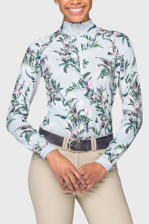 Kastel Ladies Botanical Long Sleeve 1/4 Zip Sun Shirt