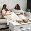 Kanata Cable Knit Sherpa Throw Blanket with Crested Patch-2