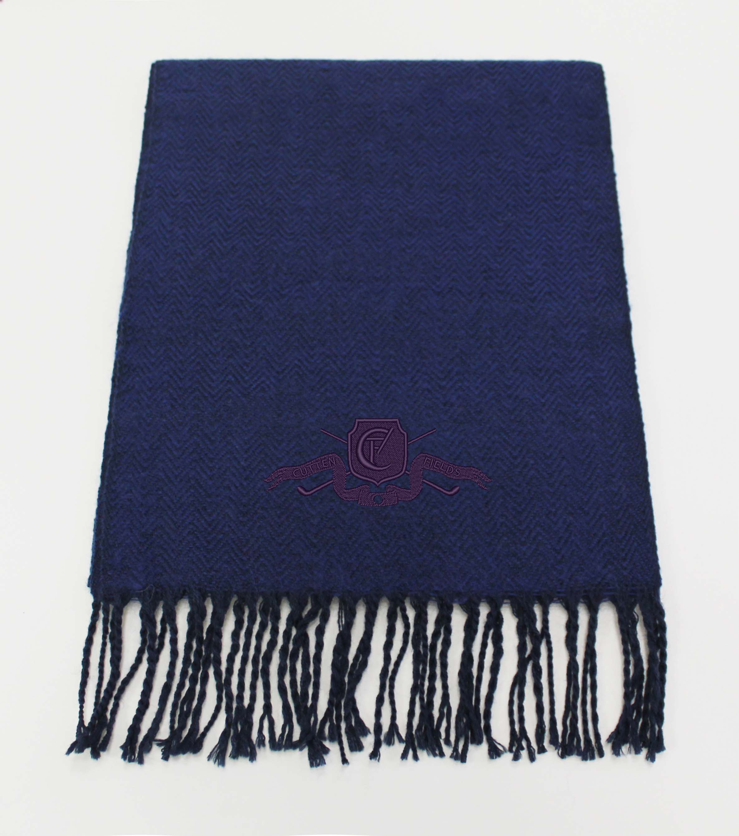 Kanata Herringbone Lambswool Scarf with Cutten Crest