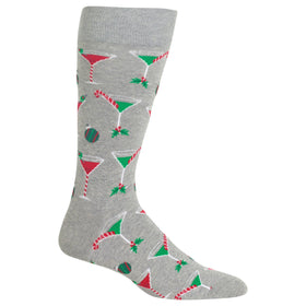 Men's Christmas Cocktail Socks - Grey