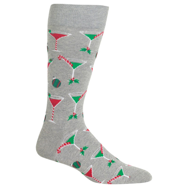 Men's Christmas Cocktail Socks - Grey