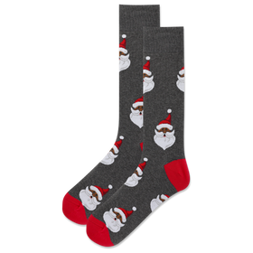 Men's Santa Head Socks - Grey