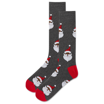 Men's Santa Head Socks - Grey