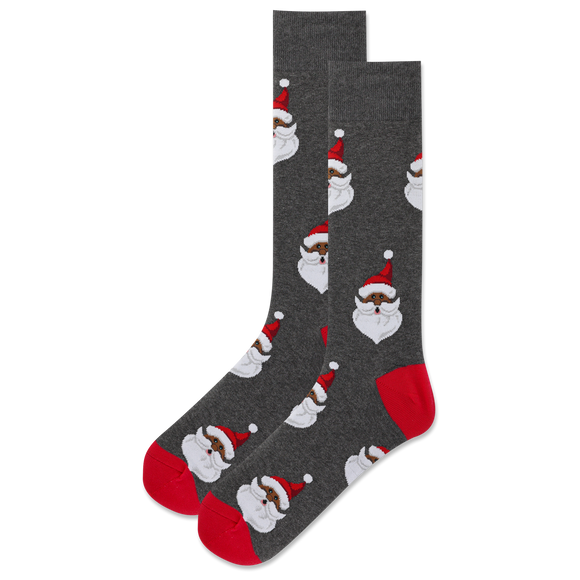 Men's Santa Head Socks - Grey