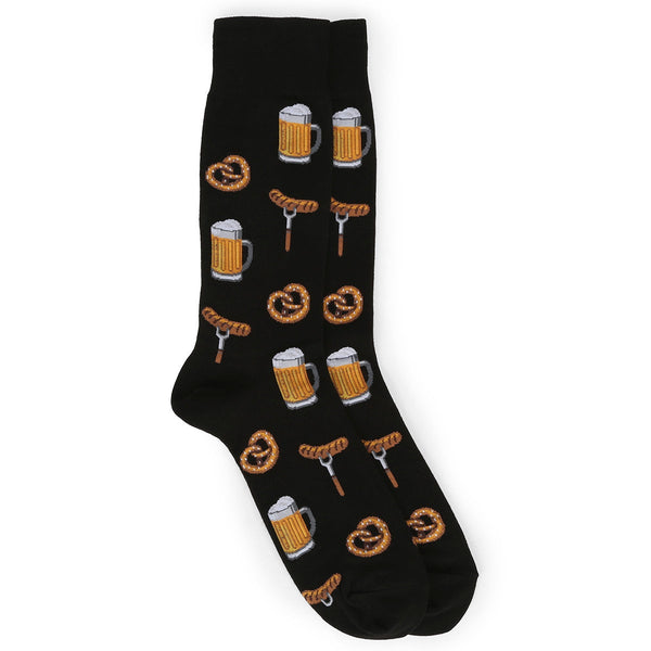 Men's Beer & Pretzels Socks - Black