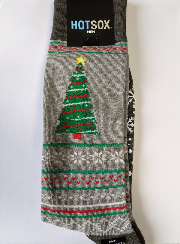 Men's Christmas Tree Socks - Grey